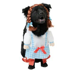 Gingham Girl Costume for Dogs, Blue and White, Large